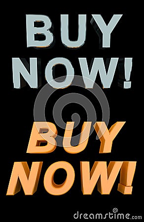 BUY NOW! in two styles: blue and orange. Great for links and buttons. Stock Photo