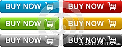 Buy now web buttons colorful Vector Illustration