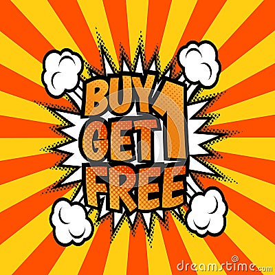 Buy one get 1 free poster Vector Illustration