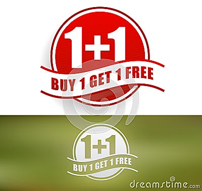 Buy one, get one free Vector Illustration