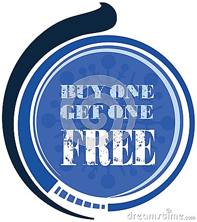 Buy one Get one Free label or tag Vector Illustration