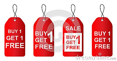 Buy one get one free Vector Illustration