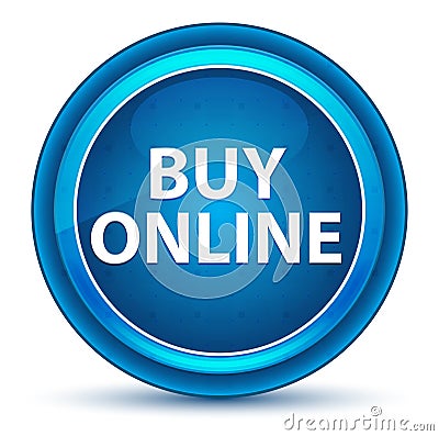 Buy Online Eyeball Blue Round Button Stock Photo