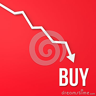 Buy opportunity on red Stock Photo