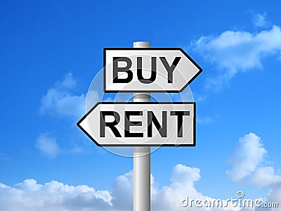 Buy Rent Sign Stock Photo