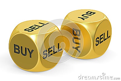 Buy or sell dices, 3D rendering Stock Photo