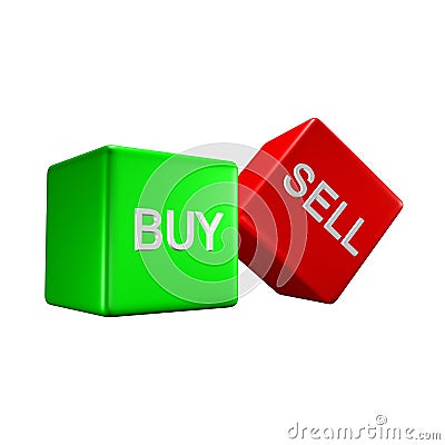 Buy sell dices Stock Photo