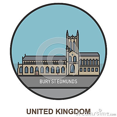 Buy St Edmunds. Cities and towns in United Kingdom Vector Illustration