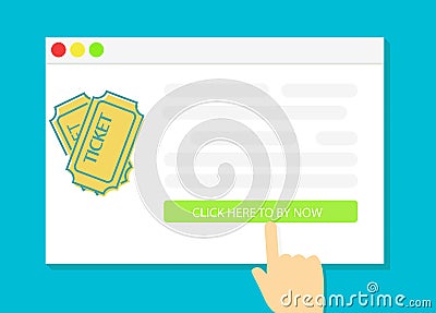 Buy tickets online. Vector Illustration