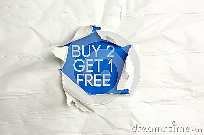 Buy two get 1 free Stock Photo