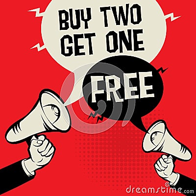 Buy Two Get One Free Vector Illustration