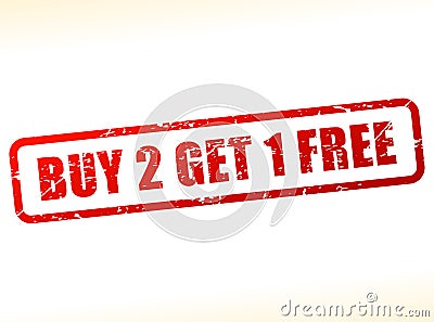 Buy two get one free text Vector Illustration