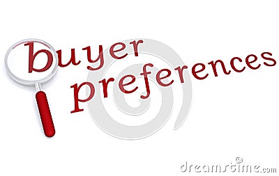 Buyer preferences with magnifying glass Stock Photo