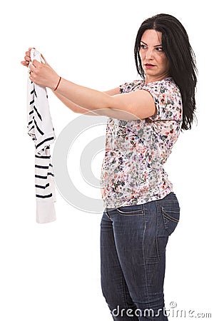 Buyer woman choice a blouse Stock Photo