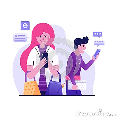 Buyers and Customers Share Feedback in Flat Vector Illustration