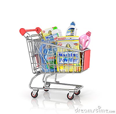 Buying of household goods. Cartoon Illustration