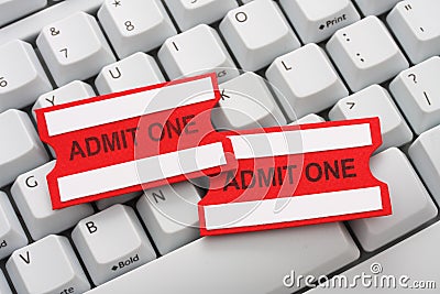 Buying tickets online Stock Photo