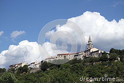 Buzet on the hill Stock Photo