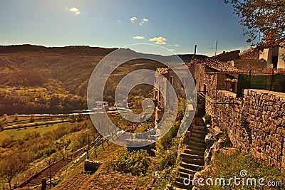 Buzet old village street Stock Photo