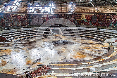 Buzludzha monument inside Stock Photo