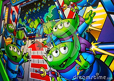 Buzz Lightyear Toy Story Ride at Disneyland Signage Editorial Stock Photo