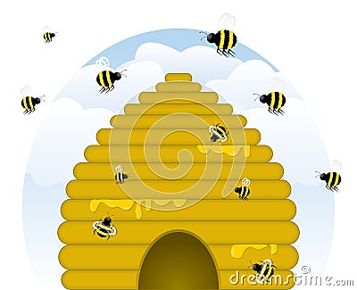 Buzzy Beehive Vector Illustration