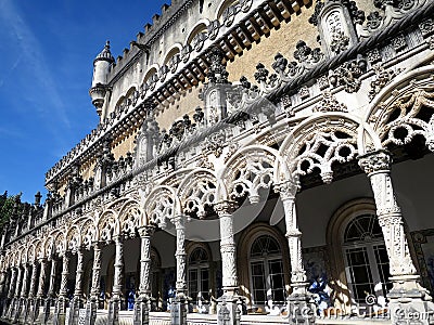 Corridor of the Bussaco Palace Hotel (PalÃ¡cio Hotel do BuÃ§aco) locate in Bussaco Forest, PORTUGAL Stock Photo