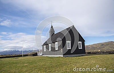 BuÃ°ir black church, Southern edge of the SnÃ¦fellsness peninsular 6 Stock Photo