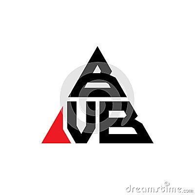 BVB triangle letter logo design with triangle shape. BVB triangle logo design monogram. BVB triangle vector logo template with red Vector Illustration