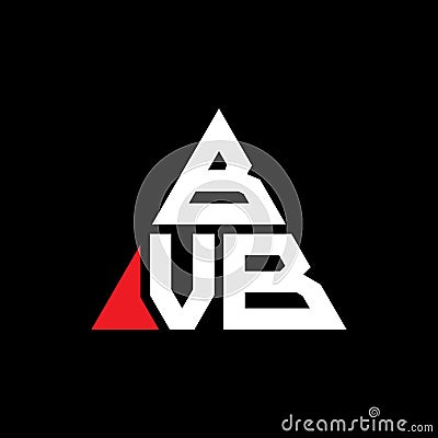 BVB triangle letter logo design with triangle shape. BVB triangle logo design monogram. BVB triangle vector logo template with red Vector Illustration