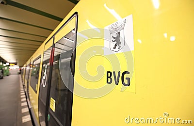 BVG subway train Berlin Germany Editorial Stock Photo
