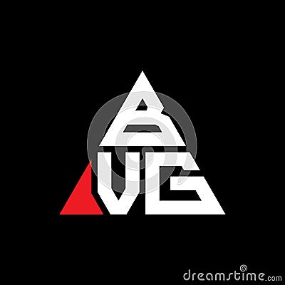 BVG triangle letter logo design with triangle shape. BVG triangle logo design monogram. BVG triangle vector logo template with red Vector Illustration