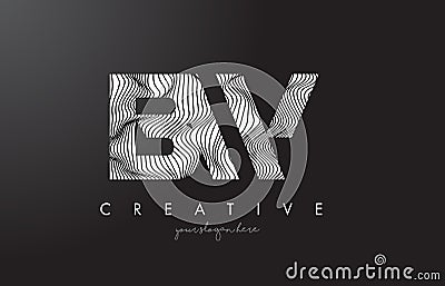 BW B W Letter Logo with Zebra Lines Texture Design Vector. Vector Illustration