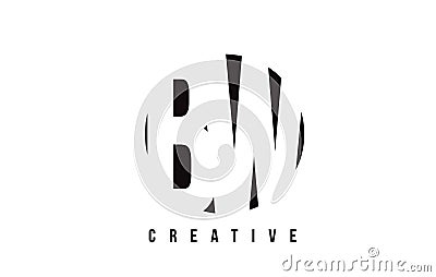 BW B W White Letter Logo Design with Circle Background. Vector Illustration