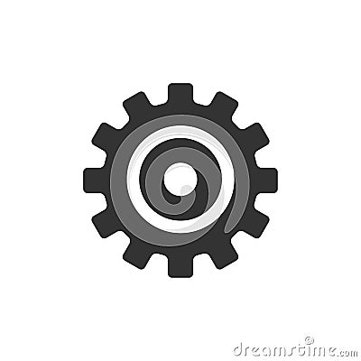 BW icon - Setting gear Vector Illustration