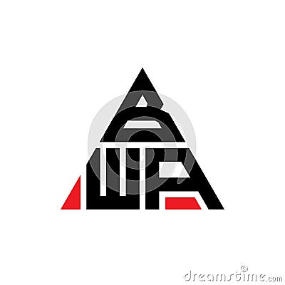 BWA triangle letter logo design with triangle shape. BWA triangle logo design monogram. BWA triangle vector logo template with red Vector Illustration