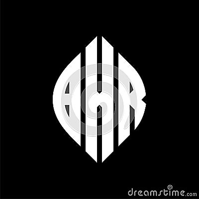 BXR circle letter logo design with circle and ellipse shape. BXR ellipse letters with typographic style. The three initials form a Vector Illustration