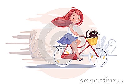 Bycicle Cartoon Illustration