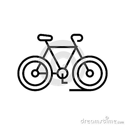 Bycicle trip line icon, concept sign, outline vector illustration, linear symbol. Vector Illustration