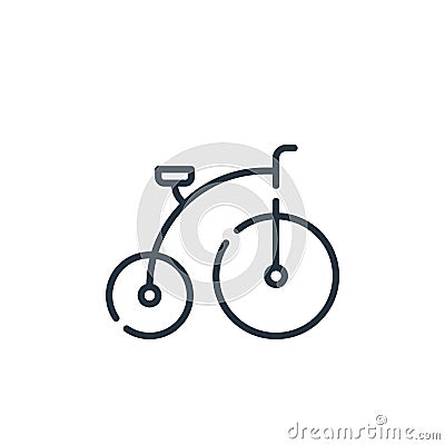 bycicle vector icon isolated on white background. Outline, thin line bycicle icon for website design and mobile, app development. Vector Illustration