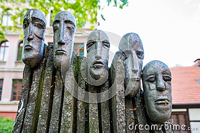 Bydgoszcz, POLAND - May 8, 2016: Sculpture called `Sleeping knights` Editorial Stock Photo