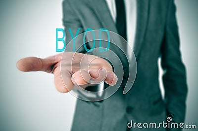 BYOD, acronym for bring your own device Stock Photo