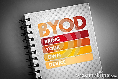 BYOD - Bring Your Own Device acronym Stock Photo