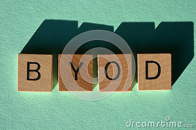 BYOD, Bring Your Own Device, business internet slang Stock Photo