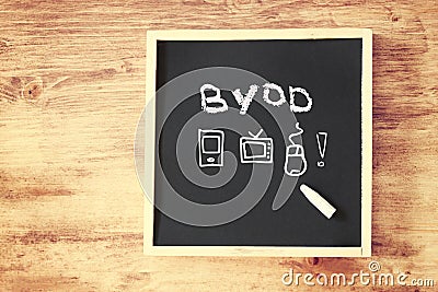 Byod concept written on blackboard Stock Photo