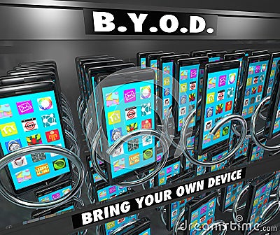 BYOD Smart Cell Phone Vending Machine Bring Your Own Device Stock Photo