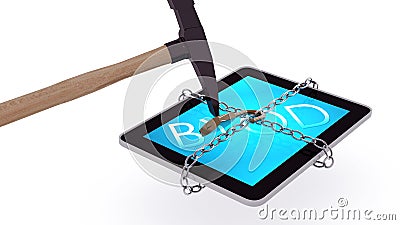 BYOD Tablet unchained Stock Photo