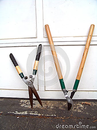 Bypass Lopper and Hedge Shear Stock Photo