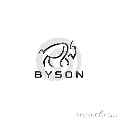 Byson Monoline logo design simple style Stock Photo