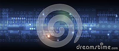 Bytes of binary code run through network. Abstract futuristic technology syberspace Stock Photo